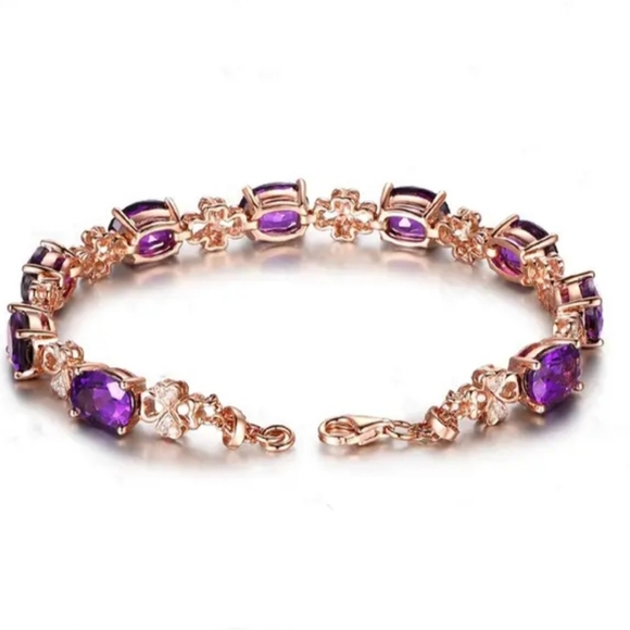 Women's bracelet 18K plated with saphire jade stone - Picture 3 of 4